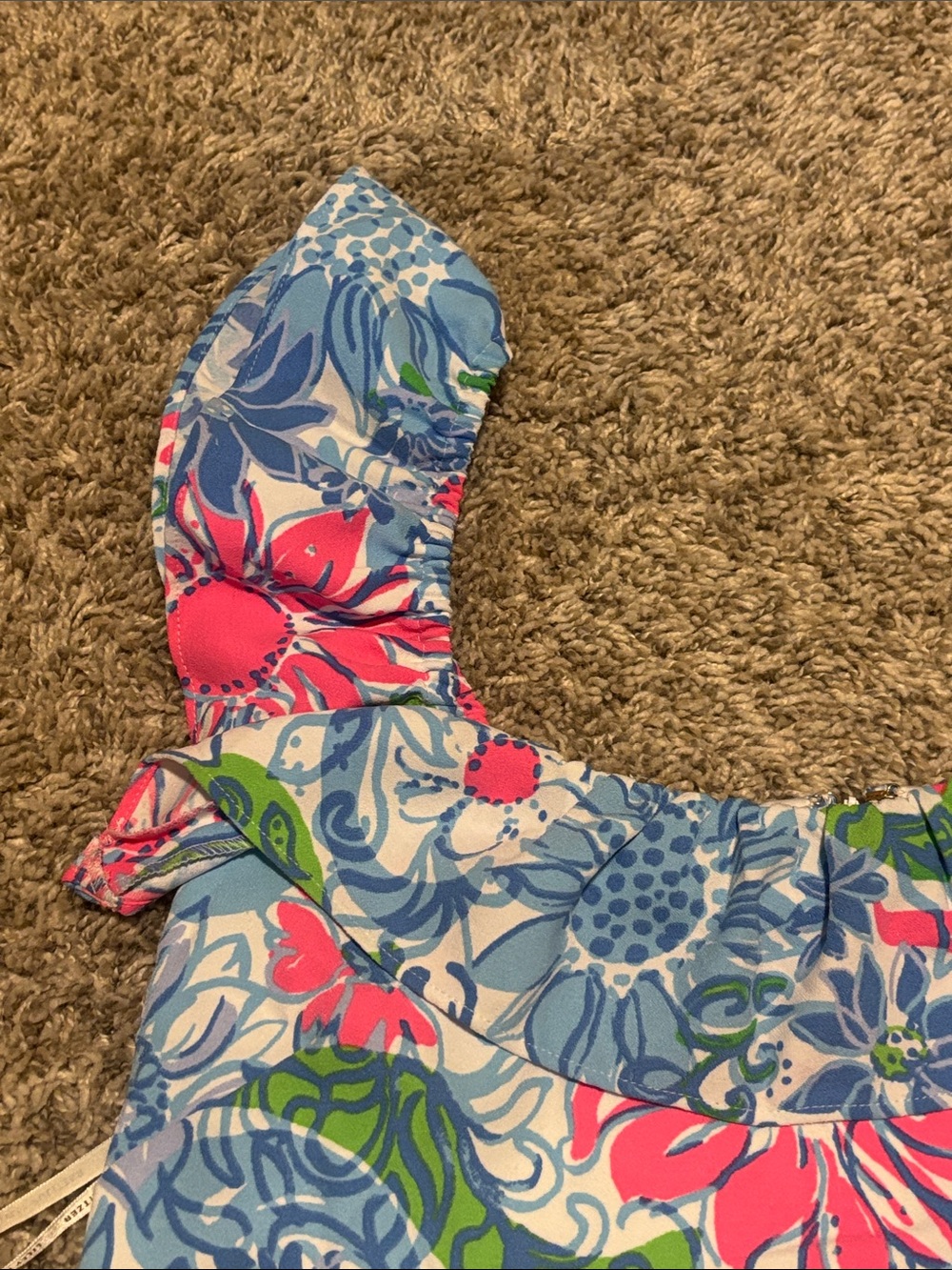 NWT Lilly Pulitzer Zoya Ruffle Romper in Frenchie Blue Suns Out 10 - Picture 3 of 11